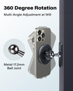 APPS2Car Magnetic Phone Holder for Gym, Alloy Base & Ball Joint, Attach to Metal Surfaces, Dual Magnet Phone Mount for MagSafe iPhone 12-17 Series