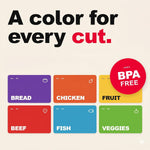 Bamboo cutting board set with 6 color-coded flexible mats for kitchen meal prep