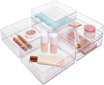 Stackable Clear Plastic Drawer Organizer Set Made in USA