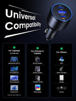 UGREEN 130W USB C Car Charger, PD 100W +PD 30W Type C Car Charger Adapter Compatible with iPhone 17/17 Air/17 Pro/17 Pro Max/16/15/14/13/12 Series, Galaxy S24 S23 Ultra, iPad, MacBook, and More