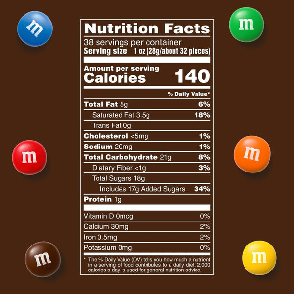 M&M'S party size 2.4 lb resealable bag milk chocolate candy for parties baking and sharing