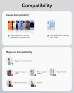 ESR for MagSafe Car Mount Charger,15W Magnetic Wireless Car Charger, for MagSafe Car Charging, Air Vent Dashboard Phone Holder Mount for iPhone Air 17 Pro Max 16 15 14 13 12, Galaxy S25, Fast Charging