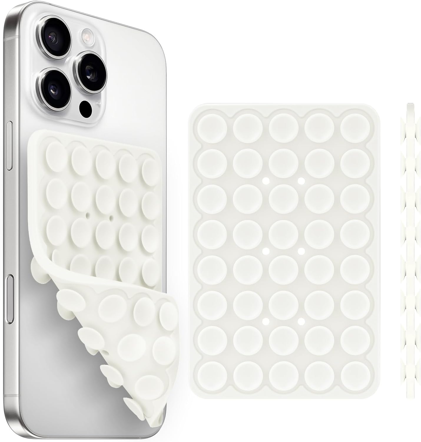 Silicone Suction Cup Phone Case Mount Double Sided, Phone Accessories Hands-Free Strong Grip Holder for Selfies and Videos, Silicon Phone Stand for iPhone and Android Light Pink