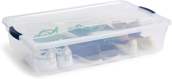 Rubbermaid Cleverstore 42 Quart Stackable Plastic Storage Bin Set