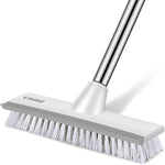 SetSail Floor Scrub Brush with 51-Inch Long Adjustable Handle 2 in 1 Scrape Brush Stiff Bristle Floor Scrubber for Cleaning Shower Bathroom Garage Kitchen Wall Deck Tub Tile