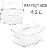 12 Pack Clear Plastic Storage Bins for Home and Office Organization