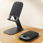 Lamicall Ultra-Thin Phone Stand for Desk, Height Adjustable, Sturdy Weighted Base, Thick Case Friendly