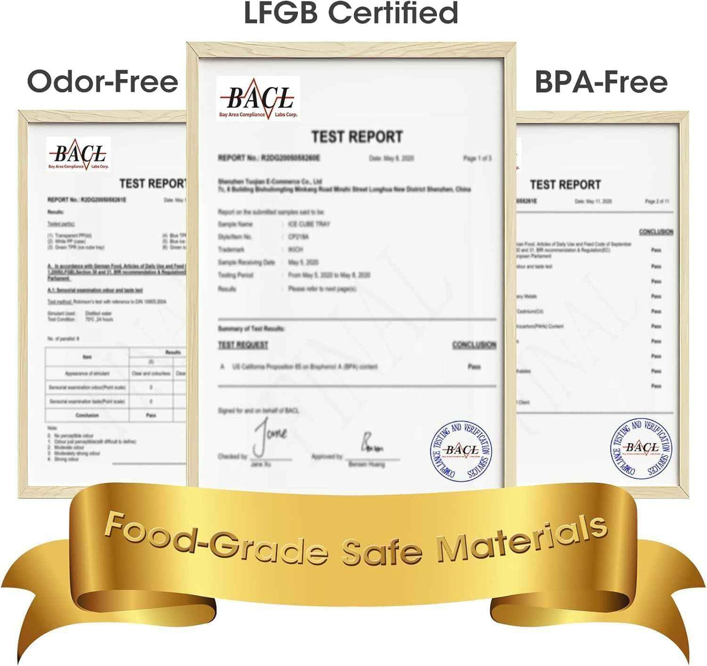 DOQAUS Ice Cube Tray with Lid and Bin, 4 Pack Silicone Plastic Ice Cubes Trays for Freezer with Box/Container, Stackable with Storage Iced Bucket Kits, Scoop, for RV, Soup, Food, Cocktail, Coffee