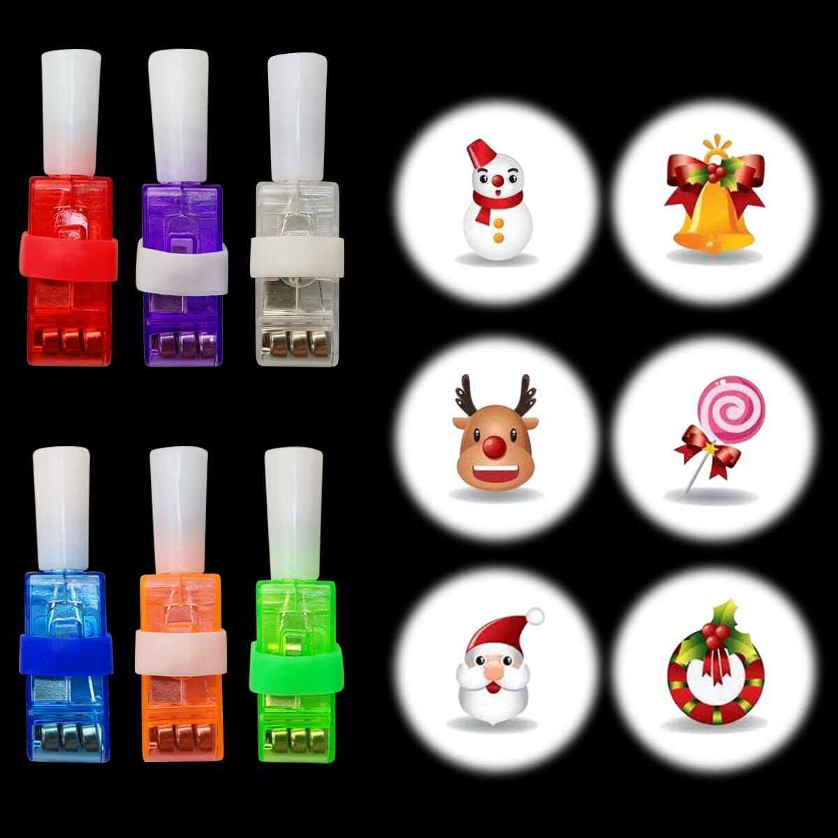 Pinkiwine 24 PCS Christmas LED Finger Projection Lights Christmas Toys for Kids Boys Girls Christmas Stocking Stuffers Party Favors Gifts