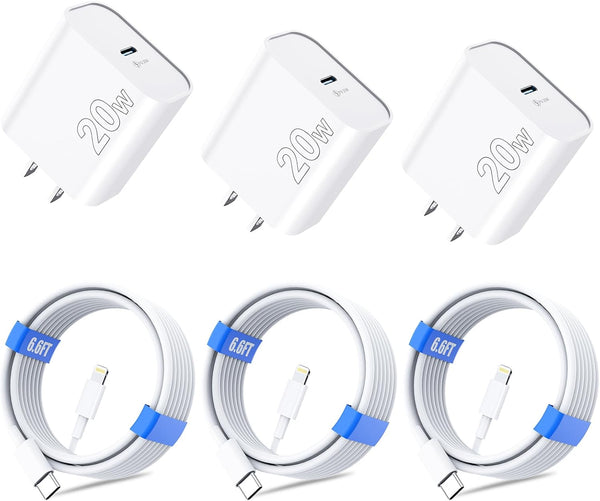 20W USB C Charger Block, 2 Pack, Fast Charging Wall Adapter for iPhone and Android Devices
