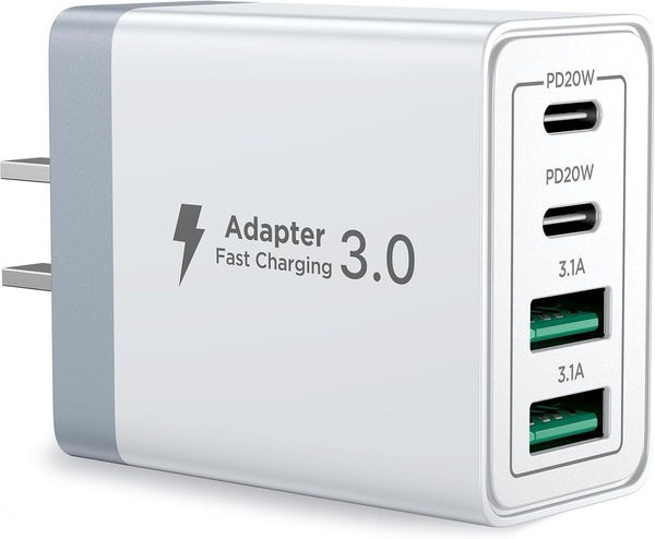 Aioneus 40W Fast Charging Block with Dual USB-C and USB-A Ports