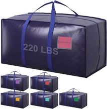6 Pack Moving Bags Heavy Duty 210GSM with Full-Open Side Zipper for College Dorm Move-In