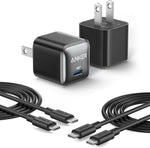 Anker USB C Charger Block, 20W PIQ 3.0 Compact Fast Charging for iPhone 17/16/15 and More Series, Galaxy, Pixel 4/3, iPad (2 Pack & 2 Cable)