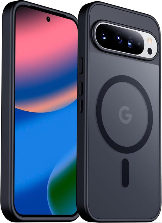 SPIDERCASE Magnetic Case for Google Pixel 10 Pro XL, Military Grade | Slim Translucent Matte | Drop Protection | Shockproof | Anti-Fingerprint | Black