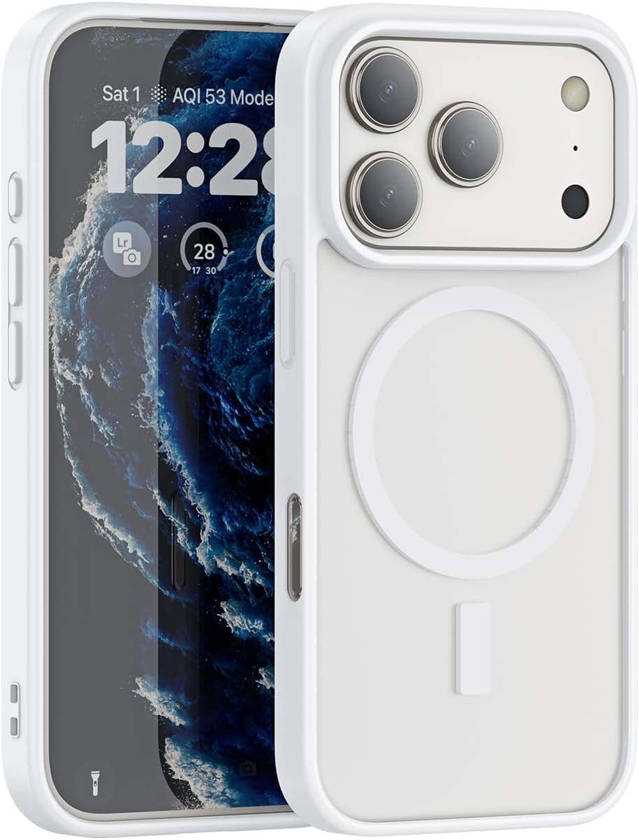 Compatible with Magnetic Matte Clear Case for 17 Air–Tough Drop-Resistant Design, Anti-Yellow, Shockproof, Slim Transparent Cover (Black-17A)