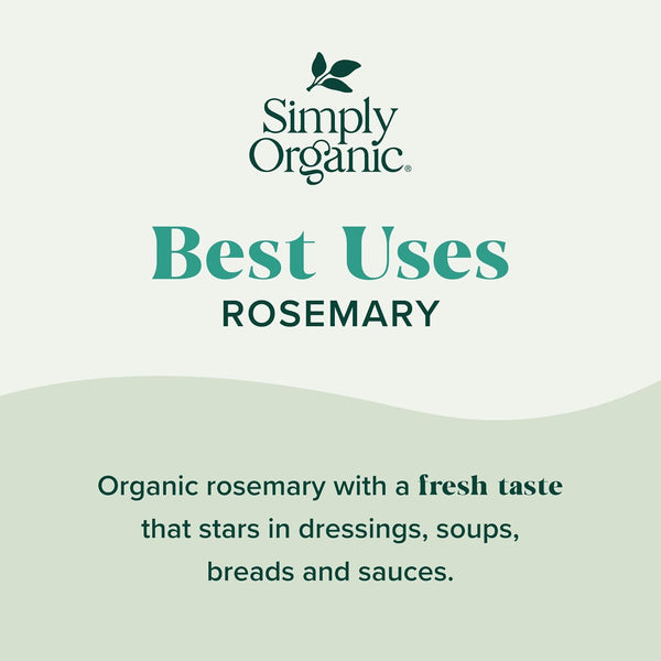 Simply Organic Whole Rosemary Leaf, 1.23 Ounce, Kosher, Certified Organic, Pungent Aroma, Perfect for Savory Dishes