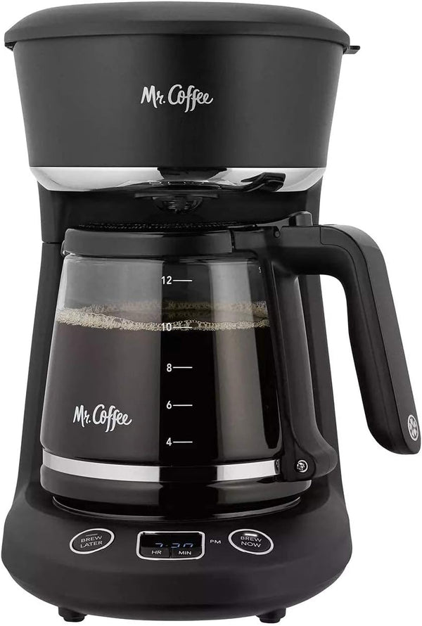 12-cup programmable coffeemaker with brew now or later feature