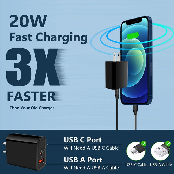 20W Type C Charger Compatible for Moto G Power and Stylus Phones