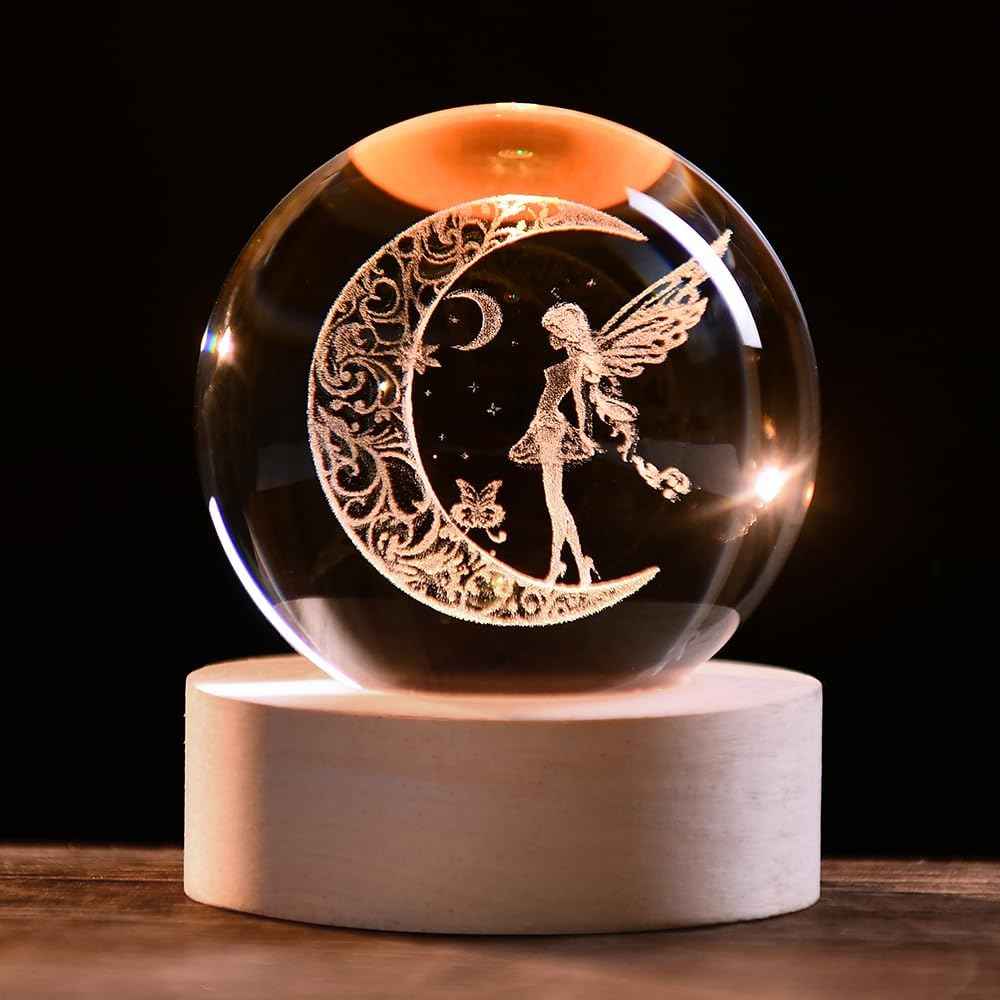 3D Couple Crystal Ball Love Gifts for Her Valentine's Gifts for Women 60mm Glass Romantic Gift for Wife Globe Decor Love Gifts Anniversary Christmas Birthday Gifts