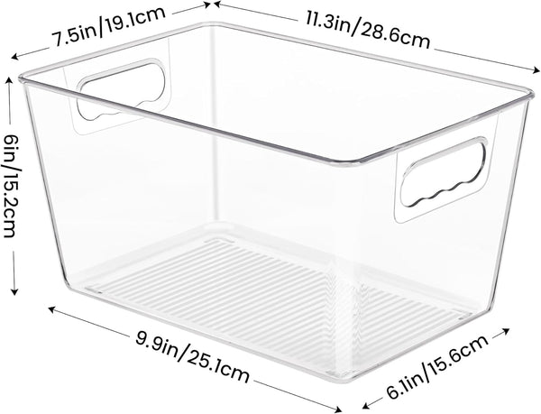 Clear Pantry Organizer Bins for Kitchen and Bathroom Storage