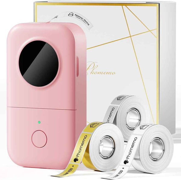 Phomemo Label Maker, D30 Portable Bluetooth Mini Label Printer Machine, Smartphone Handheld Thermal Sticker Small Labeler Multiple Templates Fonts Icon Inkless Custom Label for Home Kids, School Item