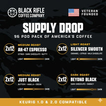 Black Rifle Coffee Company Supply Drop Variety Pack, 96 Count K Cups, 4 Blends