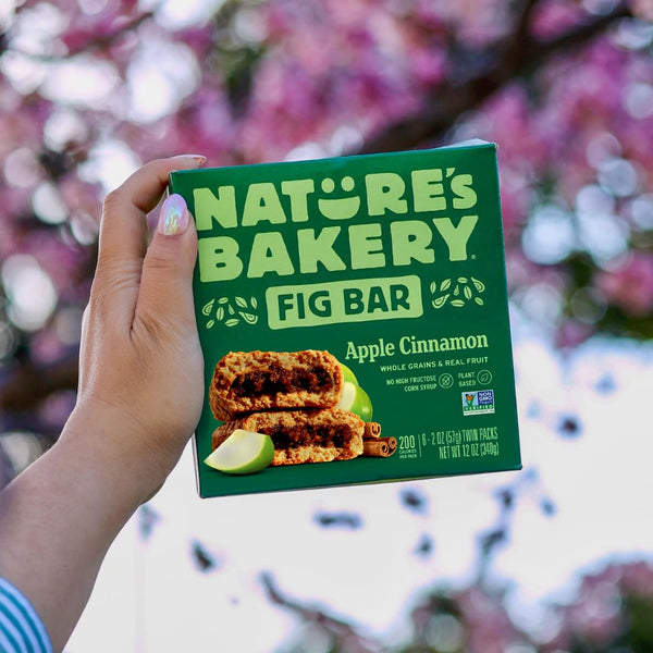Nature's Bakery Whole Wheat Fig Bars, Apple Cinnamon, Vegan, Non-GMO, Snack Bar, 12 Twin Packs