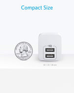 Anker 2-Pack Dual Port 12W USB A Charger Block with Foldable Plug, Charging Box Brick, Cube for iPhone 16 15 14 13 12 Pro Max, Galaxy S22 S21 Note 20