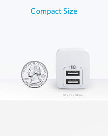 Anker 2-Pack Dual Port 12W USB A Charger Block with Foldable Plug, Charging Box Brick, Cube for iPhone 16 15 14 13 12 Pro Max, Galaxy S22 S21 Note 20