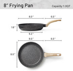 CAROTE 8-Inch Classic Granite Nonstick Frying Pan Skillet, PFOA Free, Induction Compatible