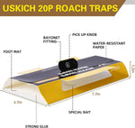20-pack child & pet safe cockroach traps with strong adhesive, yellow color and 6-month lifespan