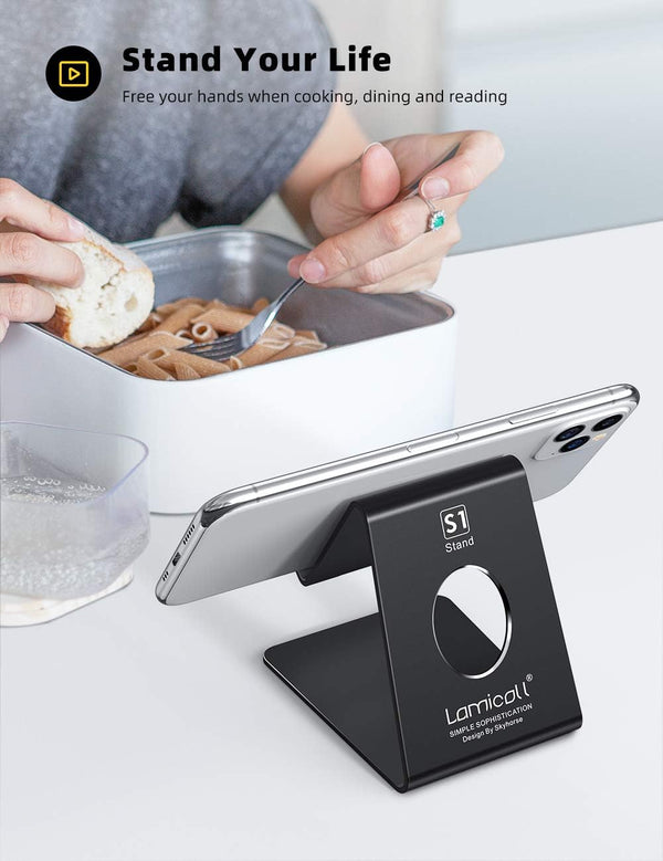 Lamicall Cell Phone Stand for Office Desk - Black
