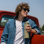 Insulated stainless steel water bottle with straw for travel