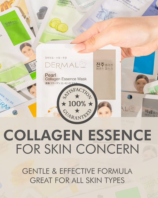 dermal korean collagen face mask 24 combo pack hydrating soothing sheet mask for dry sensitive skin