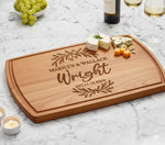 Personalized cutting board made from solid wood with deep laser engraving