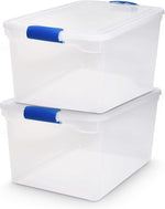 Large Clear Plastic Storage Bins with Lids for Home Office Organization