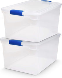 Large Clear Plastic Storage Bins with Lids for Home Office Organization