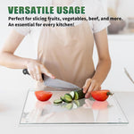 Tempered Glass Cutting Boards for Kitchen Counter, Clear, Non-Slip, Heat-Resistant, Easy to Clean, 2PCS
