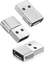 Basesailor USB to USB C Adapter,USBC Female to USB A Male Adapter,Type C Converter Charger for iPhone 17 Pro Max,16 15,Apple Watch iWatch S11 S10 SE,AirPods 3,iPad mini Air,Samsung Galaxy S25,Gray