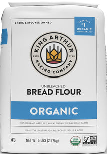King Arthur 100% Organic Bread Flour, Unbleached, 5 lb - Non-GMO, No Preservatives