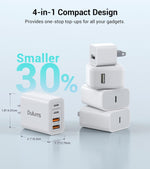 40W USB C Charger Cube, 2-Pack Fast Charging Block, 4-Port Power Adapter