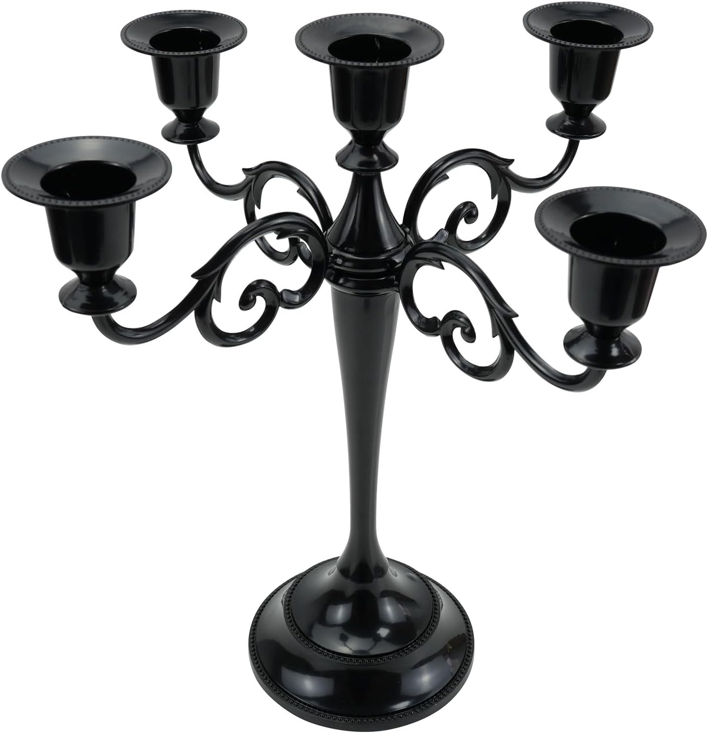 3 Candle Metal Candelabra Candlesticks Holder for Formal Events, Wedding, Church, Holiday Décor, Halloween – Taper Candle Holder Stand Centerpiece Elegant Decoration Piece for Table,Silver