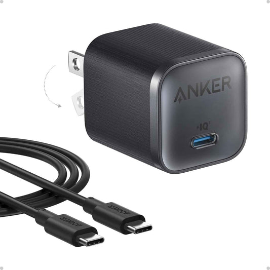 Anker Nano Charger, 45W Fast Charging, Compact and Foldable Plug USB C Charger Block for iPhone 17 Series, MacBook, Pixel 9, iPad, Samsung Galaxy S25 Ultra / S24 Series (6 ft Cable Included)