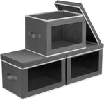 Storage bins with lids for home and office organization