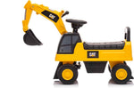 CAT licensed excavator push car for toddlers with rotating bucket and storage