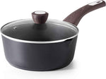 SENSARTE Ceramic Nonstick Sauce Pan with Lid, 3.0 Quart Saucepan with Double Spout, Large Cooking Pot, Non toxic Kitchen Sauce Pot, Non stick Saucier Pan, Induction Cookware, PFOA PTFE PFAS Free