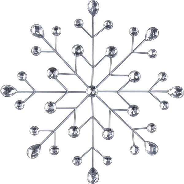hogardeck Metal Flower Wall Decor, 11inch Silver Metal Jeweled Wall Art Bling Crystal Home Décor, Sun Burst Rhinestone Wall Hanging Diamond Accents for for Indoor, Outdoor, Living Room, Bedroom