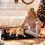 pantas lague large orthopedic dog bed 36''x24'' black waterproof bolster pet sofa beds