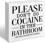 Funny Restroom Bathroom Wooden Signs, Funny Bathroom Sayings, Humor Washroom Quotes Block Plaque, Wall Art/Home Decor, Rustic Wooden Box Signs, Farmhouse Decor, Housewarming Gift