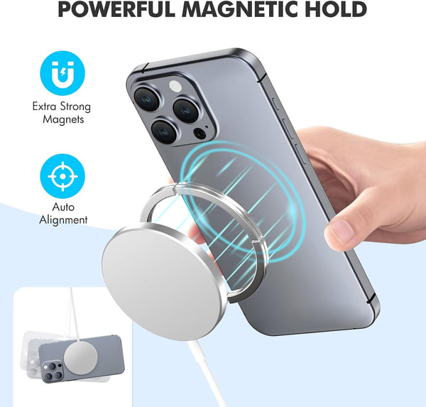 3-Pack 15W Magnetic Wireless Charger: Qi2 Fast Charging Pad for iPhone Air 17 16 15 14 13 12 Pro Max, Samsung Galaxy S26 S25, Google Pixel 10, AirPods-Slim Portable for Desk Bedside Travel-White